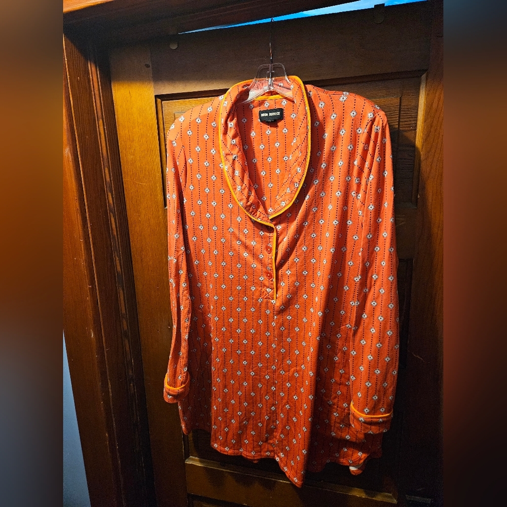 Room Service Orange Patterned Nightgown